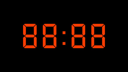 Orange digital seven segment display template