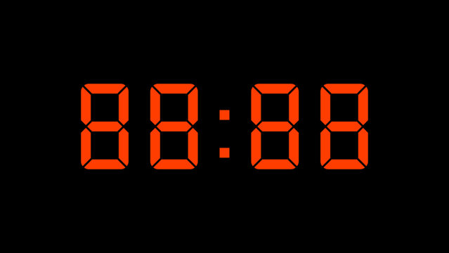 Orange digital seven segment display template