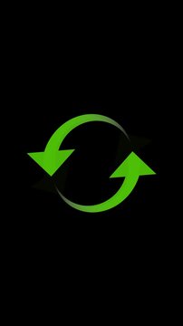 Recycling symbol with circular green arrows on a clean white background vector illustration representing eco friendly cycle and refresh concept animation vedio