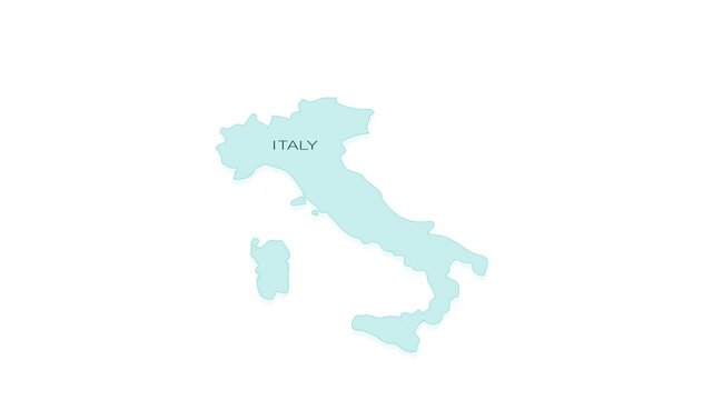 Animated element for geographic infographics - map of Italy