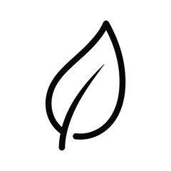 Simple Black Leaf Icon on White Background © VisionGrafix