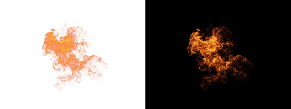 PNG image of a flame with a glow effect, isolated for visual overlay with sparks.