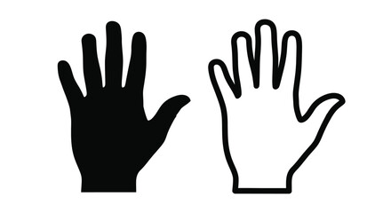 Obraz premium Two hands depicted in contrasting black and white silhouettes