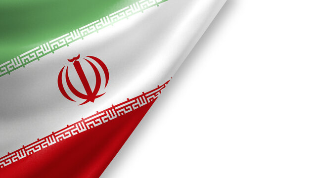 Iran Waving Fabric Flag Isolated on Transparent Background with Copy Space