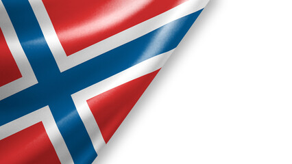 Fototapeta premium Norway Waving Fabric Flag Isolated on Transparent Background with Copy Space
