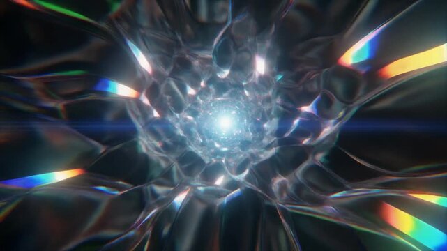 Digital holographic pulse expanding abstract surface flickering glow seamless futuristic surreal ambience cascading softly glowing abstract unique style ultra realistic loop