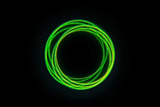 green glowing circles