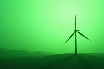 Fototapeta premium Wind Turbine on Rolling Hill Landscape