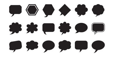 Fototapeta premium Diverse speech bubble shapes icon set for chat, message, and communication concepts