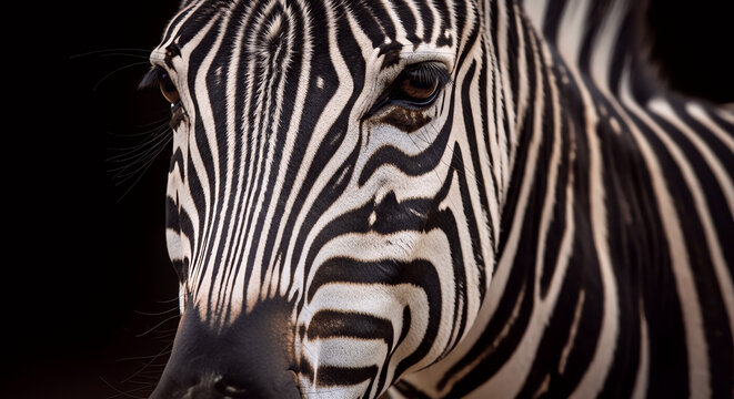 Close Up Portrait of a Zebra
