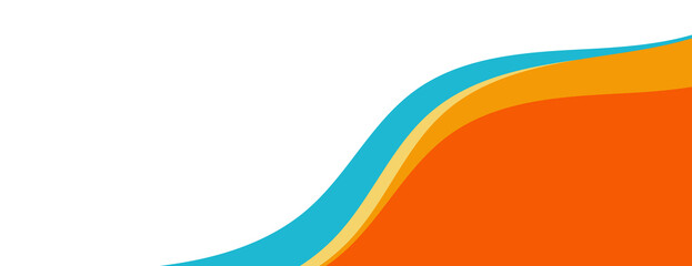 Abstract Flowing Wave Pattern in Orange and Blue