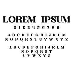 Fototapeta premium Vintage Military Stencil Alphabet and Number Vector Set