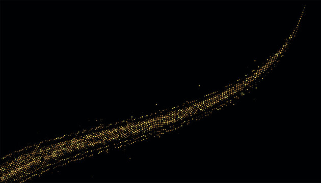 Glistering light twirl wave magic gold curve background line luxury shine