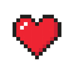 Obraz premium Heart red pixel icon design element. Vector Illustration