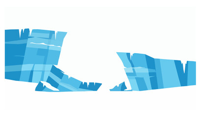 Minimalist Icy Cliff and Frozen Chunk Vector Illustration © MD