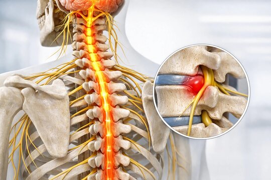 Spinal Cord Anatomy and Back Pain Concept