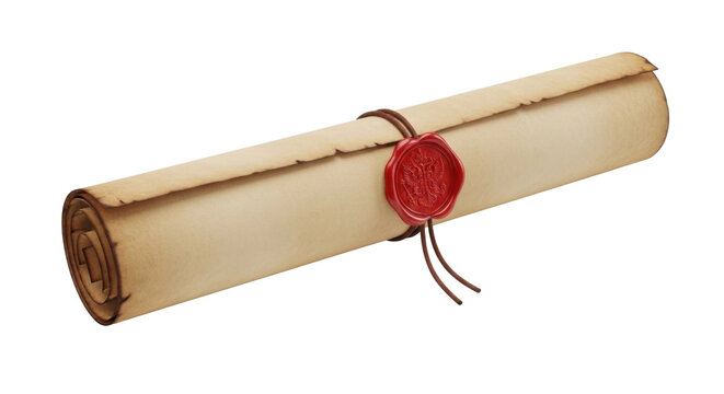 Antique scroll sealed with red wax