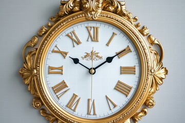Gold baroque wall clock