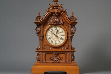 Traditional wooden mantel clock