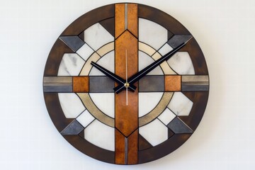Modern round geometric clock