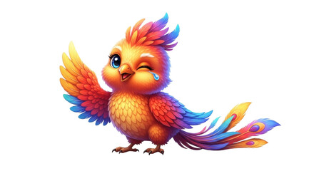 Fototapeta premium Cute Cartoon Bird Winking