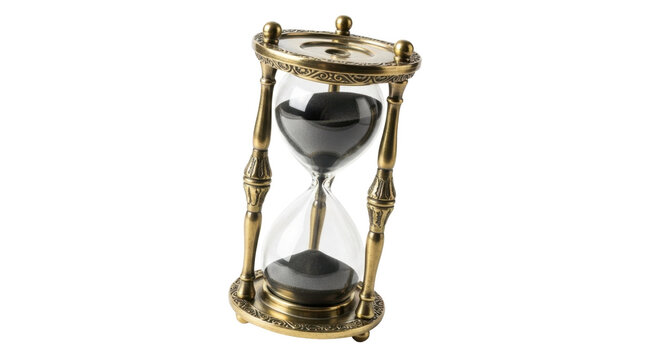 Elegant hourglass with black sand