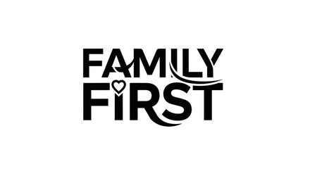 Obraz premium Family First Logo Design with Heart