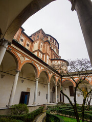 Santa Maria delle Grazie, historic church in Milan, Italy. Cloister