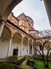 Santa Maria delle Grazie, historic church in Milan, Italy. Cloister