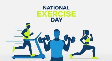 People exercising on National Exercise Day for fitness and health