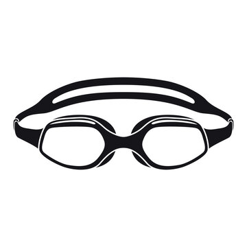 An icon of swimming goggles, on a white background, for use in pools or open water by swimmers of all skill levels.
