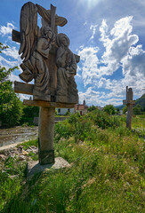 Obraz premium Church in the peaceful countryside on a sunny day, Romania 