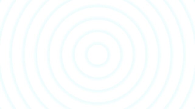 Soft concentric circle loop on a white background. Light blue outlined circles move gently like a kaleidoscope, expanding and repeating to create a calm and minimal visual. 4K Motion Graphics.
