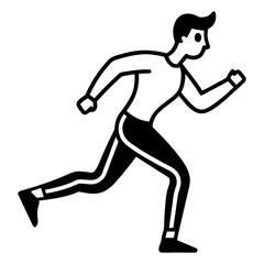 A male athlete running with determination, illustration of sports action from a side viewpoint