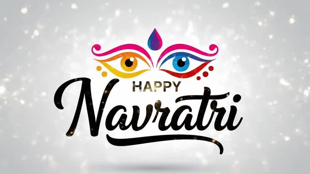 Navratri festival greeting design with durga eyes illustration sacred symbol for chaitra navratri and durga puja spiritual celebration visual background