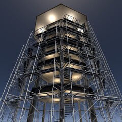 3D illustration of building and construction