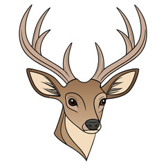 Stylized Deer Head with Majestic Antlers