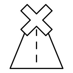 route blocked line icon with editable stroke