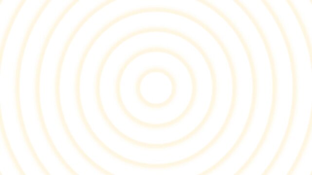 Soft concentric circle loop on a white background. Gold circles move gently like a kaleidoscope, expanding and repeating to create a calm and minimal visual. 4K Motion Graphics.