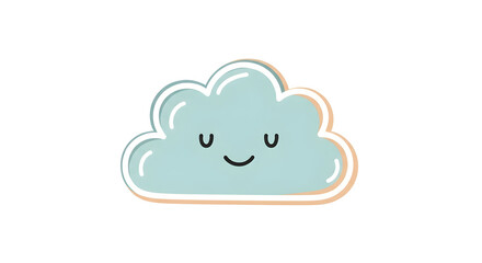 Obraz premium Cartoon cloud illustration with smiling face