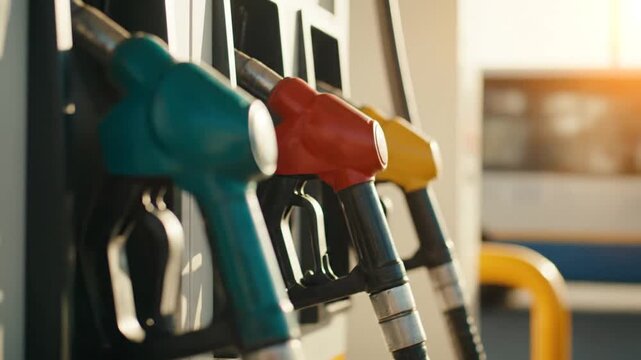 Fuel pumps at gas station.