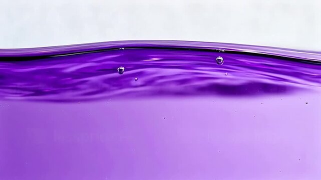 Purple liquid wave with bubbles