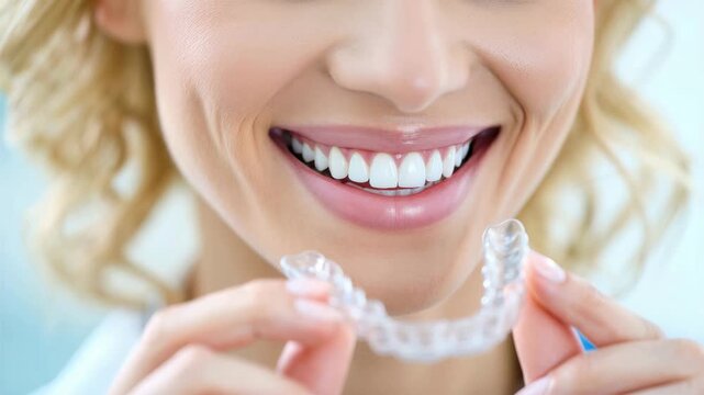 Clear aligners for orthodontic treatment, invisible braces concept, dental care innovation, teeth straightening solution, oral health improvement, cosmetic dentistry approach, modern orthodontics