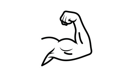 Illustration of a strong flexed bicep muscle on white background