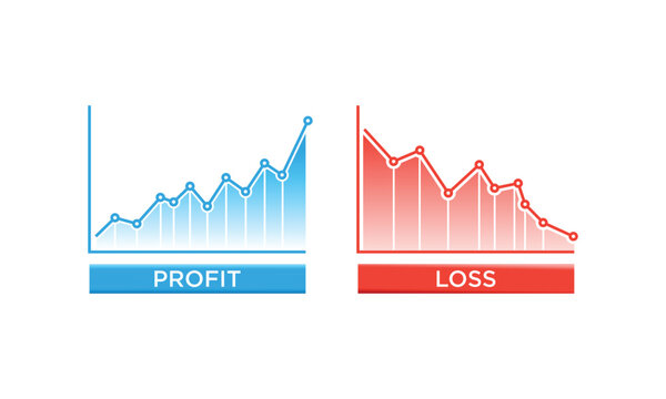 profit and loss diagram chart icons