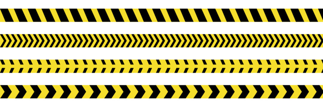 black and yellow striped danger ribbon collection