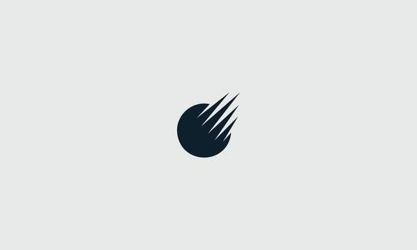 Modern vector graphic design featuring a dynamic dark blue circular shape with sharp streaks, symbolizing speed, innovation, and rapid digital progress in business.