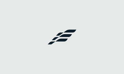 Minimalist dark blue abstract flight wings logo graphic design concept featuring dynamic overlapping swooshes for branding. © Designer996