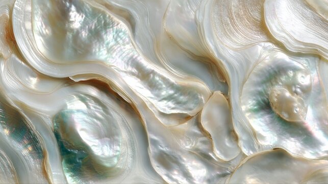 A beautiful, intricate design made of small, white shells