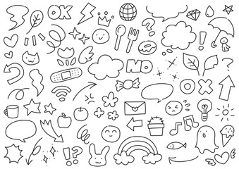 ゆるくてかわいい　手描きの落書きセット